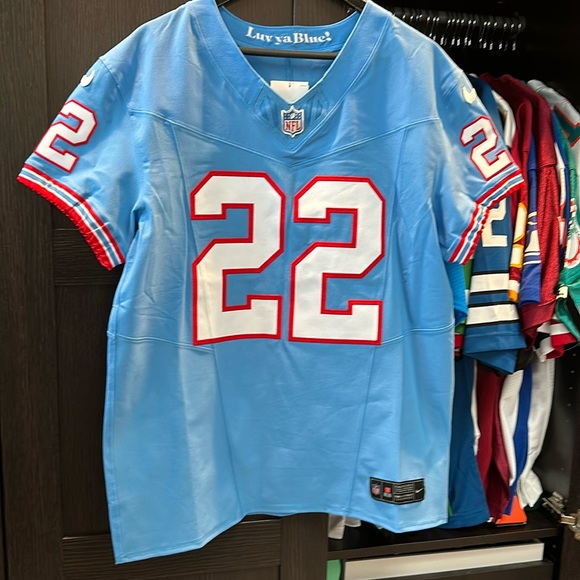 Derrick Henry Tennessee Titans Nike Oilers Throwback Vapor F.U.S.E. Elite Jersey - Picture 1 of 10